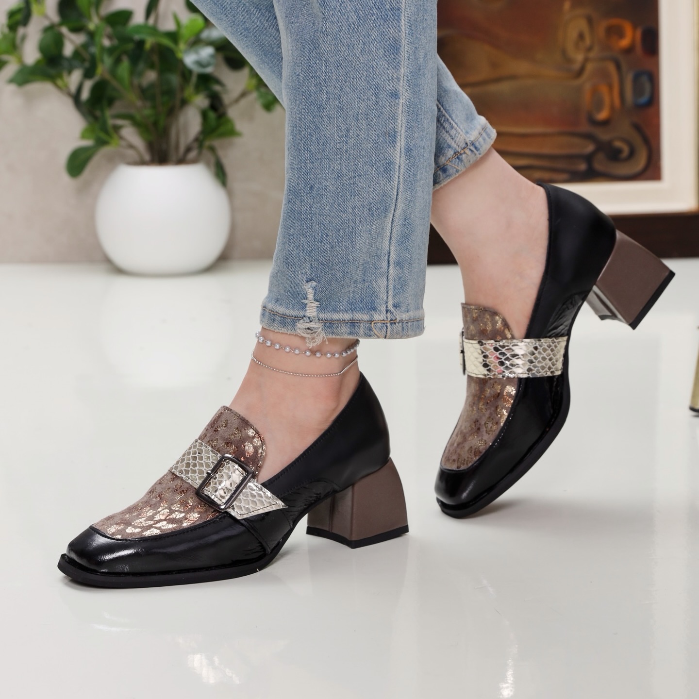 Bronze Brocade Pump